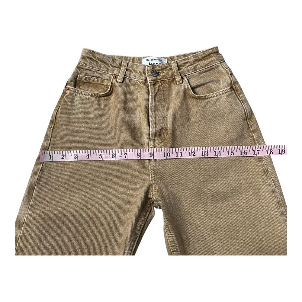 Reformation Jeans Cynthia High Rise Long Denim Almond Beige 24" x 28" inseam‎ - Picture 9 of 14